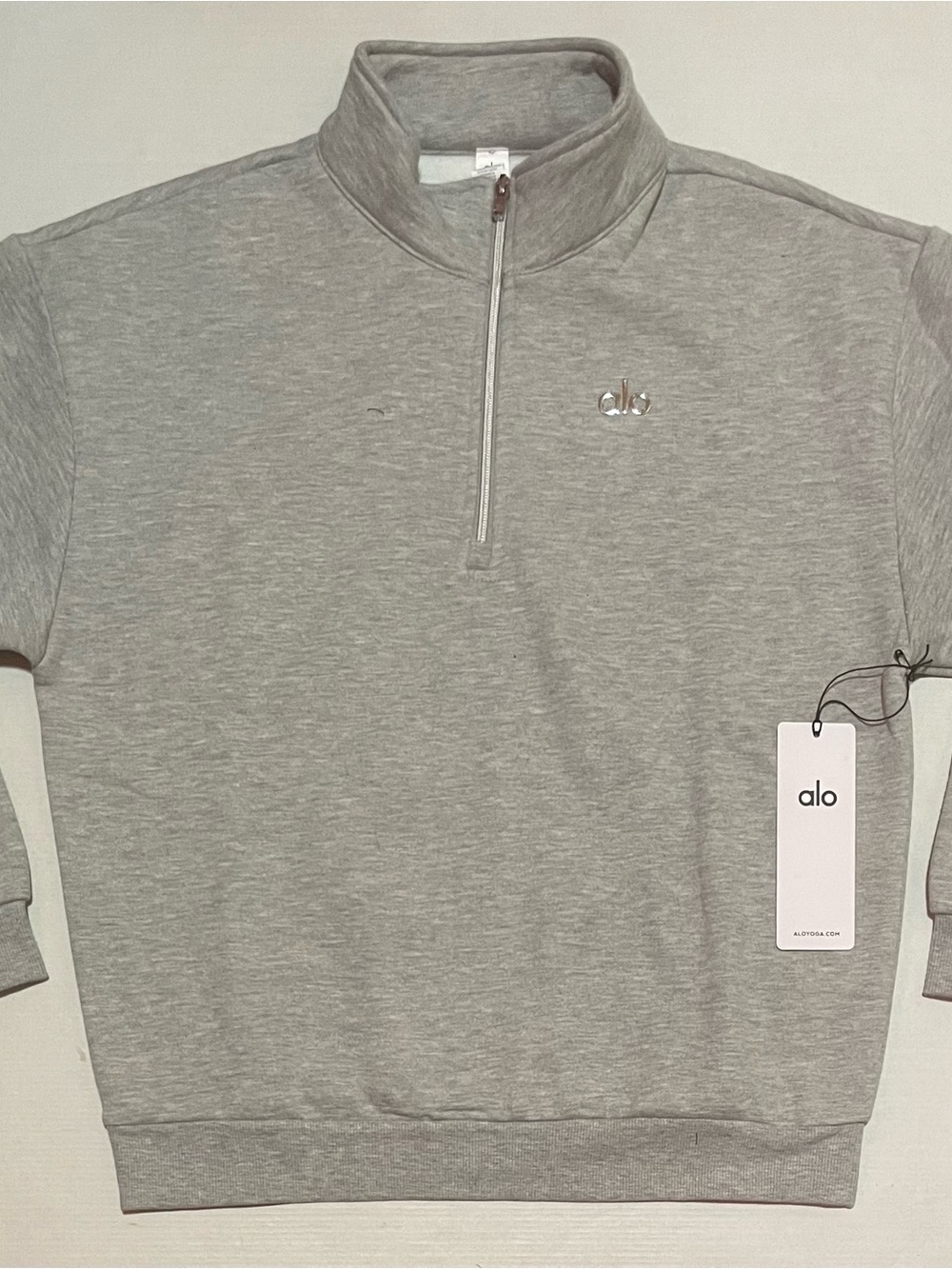 ALO Yoga UNISEX‎ Accolade Light Heather Gray 1/4 Zip Pullover
